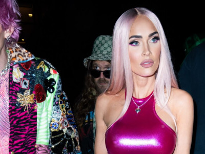 Megan Fox Matched Her Hot Pink Outfit to Machine Gun Kelly's Hair
