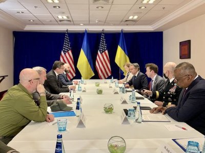 Ukrainian foreign, defence ministers hold talks with Biden in Warsaw 