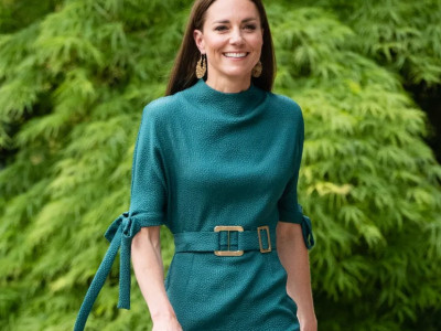 Kate Middleton Shows Off Her Sleek Duchess Style in a Belted Teal Dress