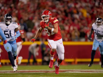 Travis Kelce tossed his helmet into the shadow realm after gifting the Titans an interception