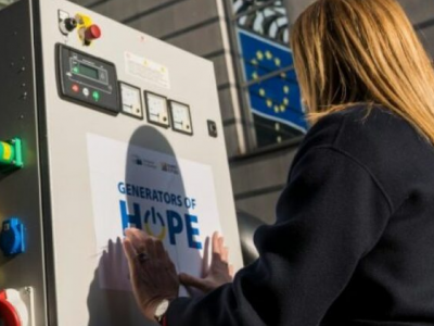 European Parliament with Belgian cities send first Generators of Hope for Ukraine