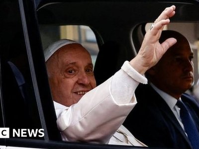 'I'm still alive' jokes Pope as he leaves hospital