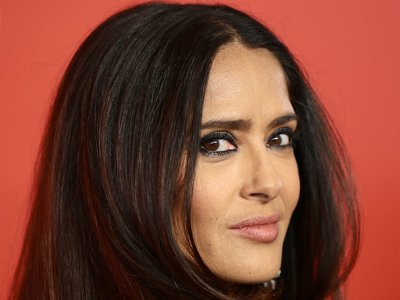 Salma Hayek's Hair Might Be Defying the Laws of Physics It's So Pin-Straight
