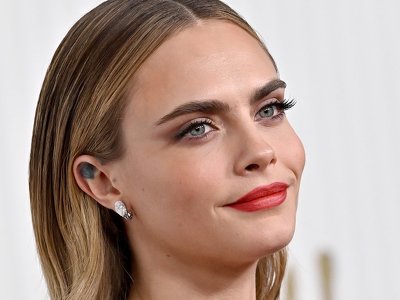 Cara Delevingne's Rainbow Leopard-Print Reverse Mohawk Buzz Cut Mullet Is... Not Subtle