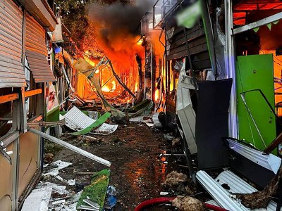 Six people hospitalized in Cherkasy after Russia's missile attack