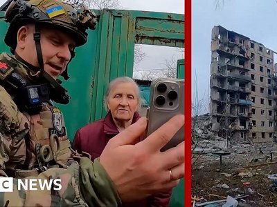 Watch: Footage shows last residents' struggle to leave Ukraine town