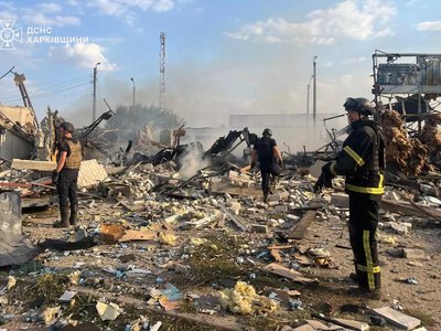 Russians attack cafe in Kharkiv Region, bodies of killed recovered from under rubble