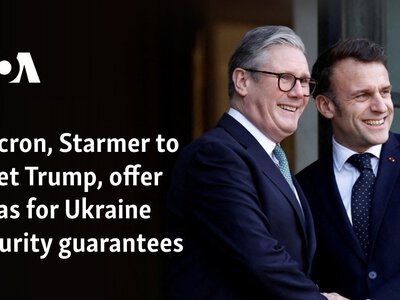  Macron, Starmer to meet Trump, offer ideas for Ukraine security guarantees 