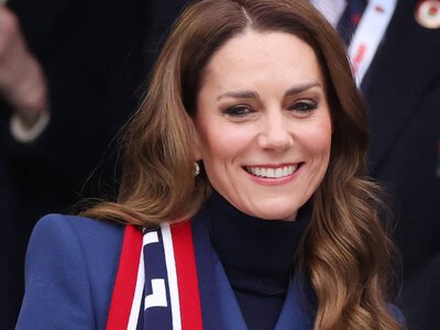 Kate Middleton Attends an England Rugby Match in a Festive Scarf