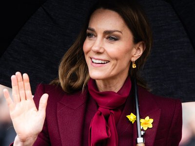 Kate Middleton Wears a Monochrome Burgundy Outfit in Wales