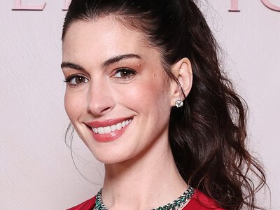 Anne Hathaway's Red French Manicure Is Devilishly Good