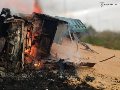 Russian drone attacked a grain truck in Sumy region, driver in critical condition - Regional Military Administration