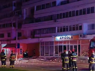 In Romania, a drone crashed into a high-rise building; a fire broke out following an explosion