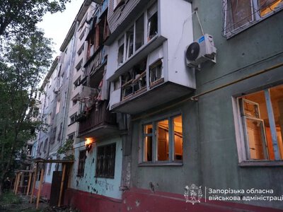 Two women injured, high-rise buildings damaged in Zaporizhzhia following overnight Russian attack