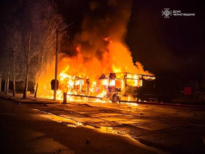 In the Chernihiv region, a man was killed and seven trucks burned down due to a Russian drone attack