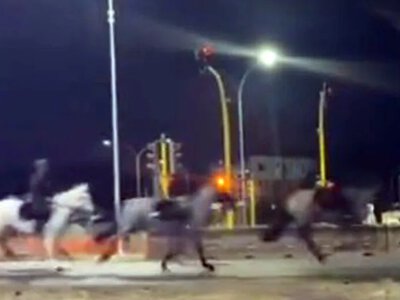 In Rome, police fireworks caused a mass stampede of terrified horses, leaving several injured