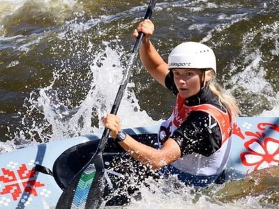 Viktoriia Us wins silver at the Canoe Slalom World Cup
