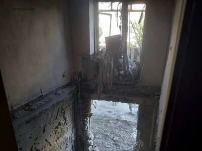 Russian drone strike on a high-rise building in Konotop claims a life