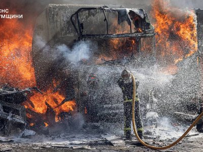 Large-scale fire extinguished in Sumy following Russian strike on civilian infrastructure