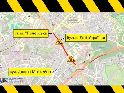 Traffic will be partially restricted on Lesya Ukrainka Boulevard in Kyiv for almost a month