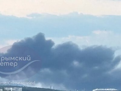 In Crimea, after a night attack, a blackout in Sevastopol, a fire is recorded in the area of the Shahed launch point