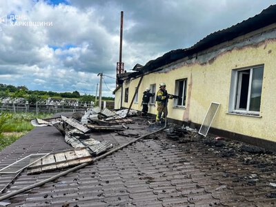 A Russian drone struck Zolochiv in Kharkiv region – a large-scale fire broke out