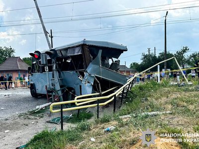 Near Rivne, a train collided with a bus, four people died