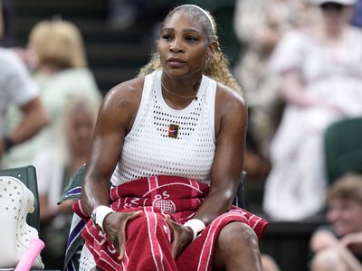 Wimbledon: Serena Williams pulls out of her doubles ‌campaign alongside sister Venus after sustaining a knee injury in singles defeat