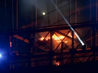 Brooklyn Bridge caught fire during the Independence Day holiday fireworks in the USA