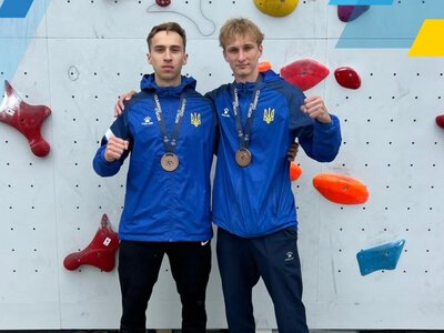 Ukrainian climbers Ilchyshyn and Tkach won historic bronze and set a European record