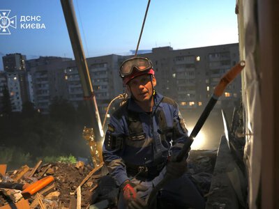 In Kyiv, rescuers worked all night at two locations after the russian attack, work continues in one district