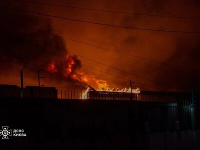rf attacked Kyiv at night - two injured, fires broke out in two districts