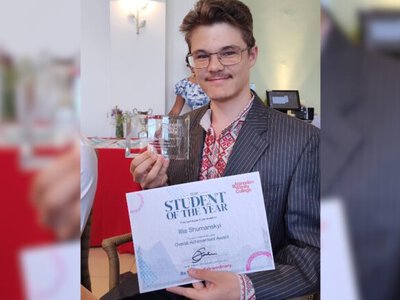 18-year-old student from Chernihiv ranks among top three students at British college