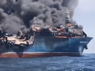 Iran reported the ignition of two oil tankers in the mined Strait of Hormuz