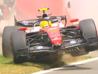 Belgian GP: Lewis Hamilton crashes in final practice as Kimi Antonelli sets pace again at Spa-Francorchamps