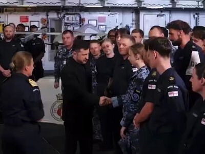 Zelenskyy and the UK Prime Minister spoke with Ukrainian and British sailors who completed Sea Breeze training