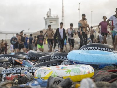 Near the border with Ceuta, hundreds of Moroccans are searching for missing relatives after a mass crossing into Spain