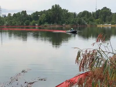Kyiv’s Kyrylivske Lake polluted again after an enemy strike