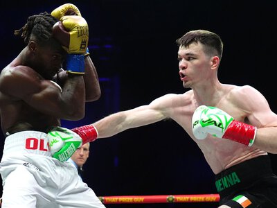 Aaron McKenna wins dream homecoming bout against Etinosa Oliha to become IBF middleweight world champion in Dublin