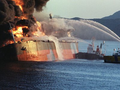 The United States struck a cargo ship bound for Iran with Hellfire missiles