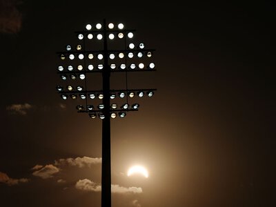 Solar eclipse fullest above British skies since 1999 as spectators take it in at sporting events across Europe