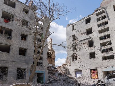 In Kramatorsk, the body of a man was recovered from the rubble after a Russian airstrike