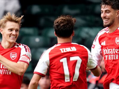 Arsenal 3-0 Man City: Riccardo Calafiori, Kai Havertz and Martin Odegaard take Gunners to Community Shield win in Cardiff