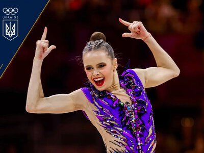 Ukrainian gymnast Taisiia Onofriichuk won silver at the World Rhythmic Gymnastics Championships