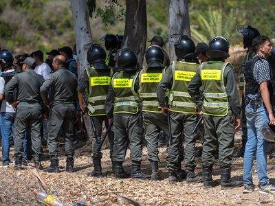 Moroccan security forces arrested nearly 300 migrants who were trying to reach the Spanish enclave of Ceuta