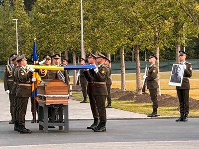 The first head of the OUN, Yevhen Konovalets, was reburied at a memorial cemetery