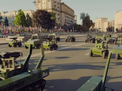 A parade of military unmanned systems and UGVs took place in Kyiv