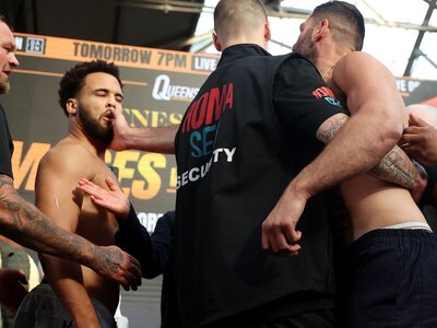 Moses Itauma vs Filip Hrgovic: Weigh-in turns heated with push and slap after final face off for IBF heavyweight world title fight