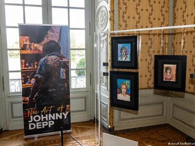 An exhibition of Johnny Depp's paintings has opened in Germany
