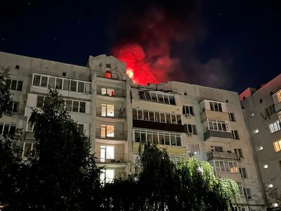 Russia attacked a high-rise building in Boryspil — a fire broke out there, and two women were hospitalized